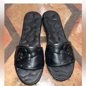 Valentino Garavani Black Platform Sculpted Poolside Mules Size 42 11 Mint Cond